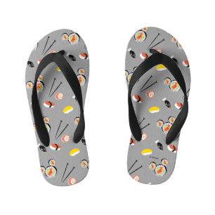 Mickey Mouse Sushi Icon Pattern Kid's Flip Flops
