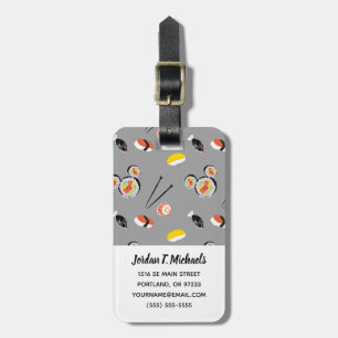 Mickey Mouse Sushi Icon Pattern Luggage Tag