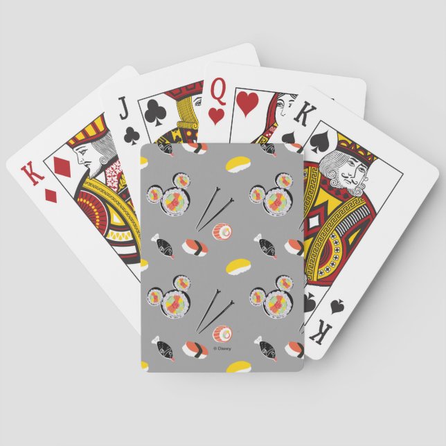 Mickey Mouse Sushi Icon Pattern Playing Cards (Back)