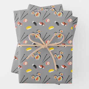 Mickey Mouse Sushi Icon Pattern Wrapping Paper Sheet