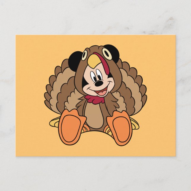 Mickey Mouse Thanksgiving Turkey Postcard (Front)