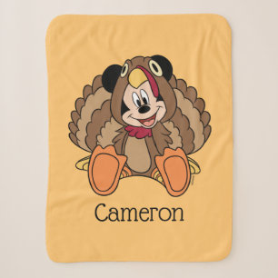 Mickey Mouse Thanksgiving Turkey Sherpa Blanket