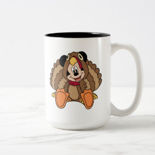 Mickey Mouse Thanksgiving Turkey Two-Tone Coffee Mug