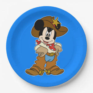 Mickey Mouse the Cowboy Paper Plate