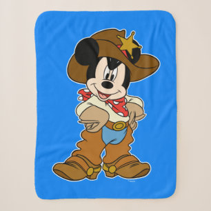 Mickey Mouse the Cowboy Sherpa Blanket