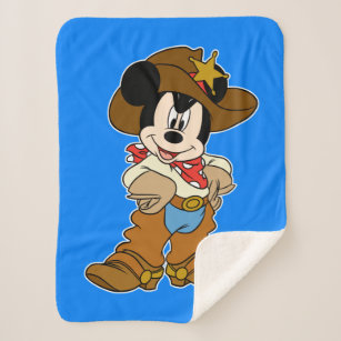Mickey Mouse the Cowboy Sherpa Blanket
