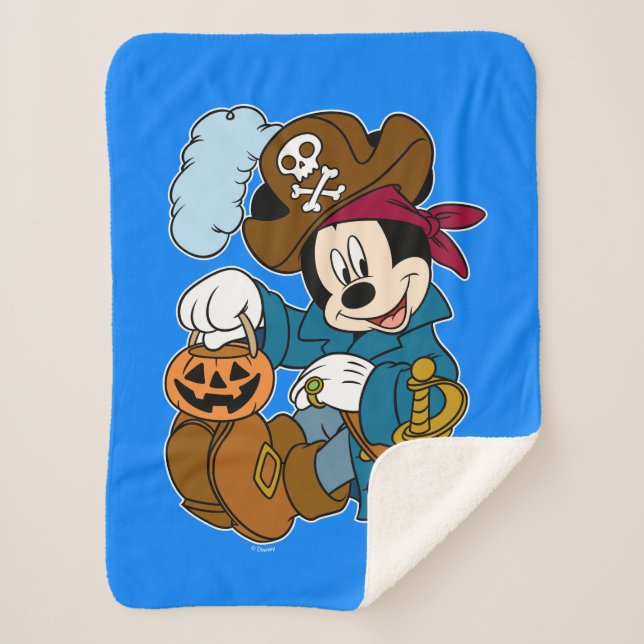 Mickey Mouse the Pirate Sherpa Blanket (Front)
