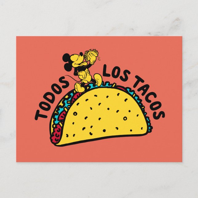 Mickey Mouse Todos Los Tacos Sign Postcard (Front)