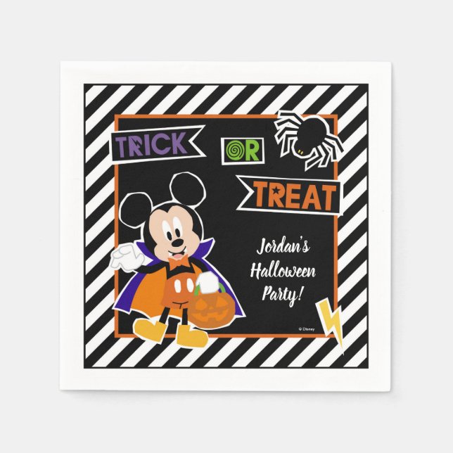 Mickey Mouse | Trick or Treat Halloween Party Napkin (Front)