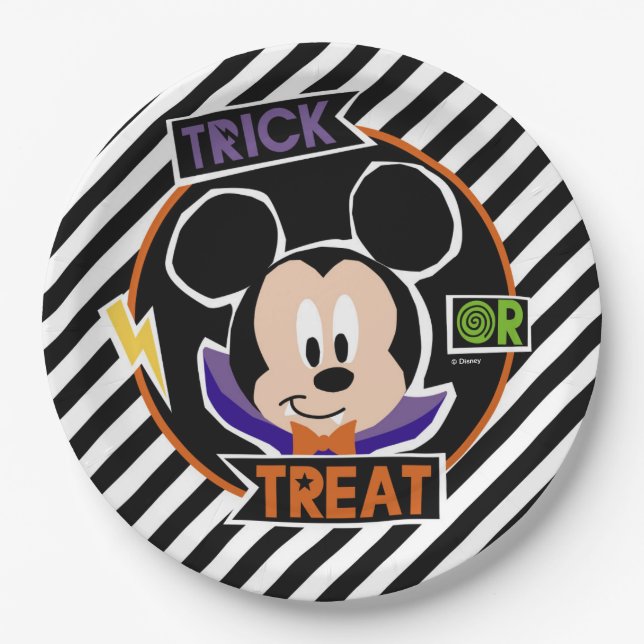 Mickey Mouse | Trick or Treat Halloween Party Paper Plate (Front)