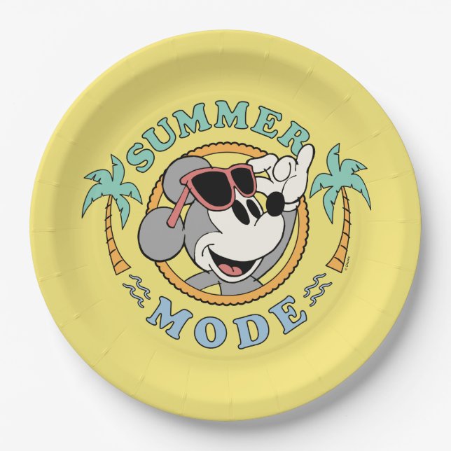 Mickey Mouse | Tropical Summer Mode Paper Plate (Front)