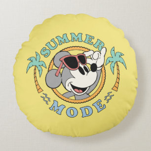 Mickey Mouse   Tropical Summer Mode Round Pillow