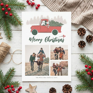 Mickey Mouse Vintage Christmas Photo Collage Invitation