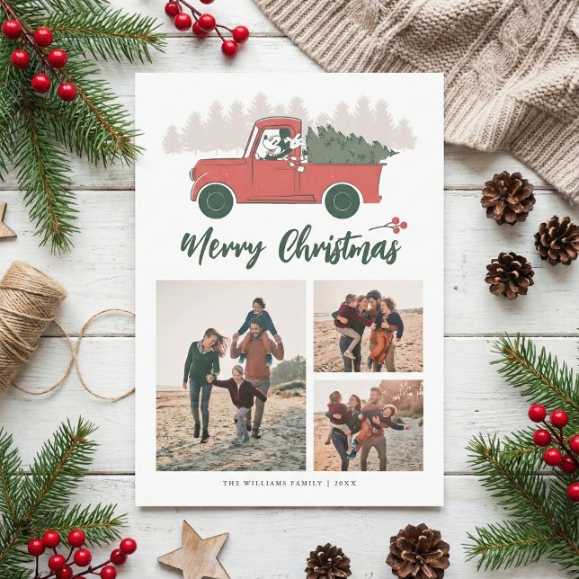 Mickey Mouse Vintage | Christmas Photo Collage Invitation (Creator Uploaded)