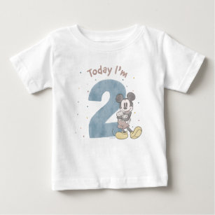 Mickey Mouse Watercolor 2nd Birthday Baby T-Shirt