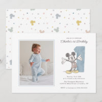 Mickey Mouse Watercolor First Birthday - Photo