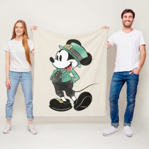 Mickey Mouse   Watercolor St. Patrick's Day Fleece Blanket