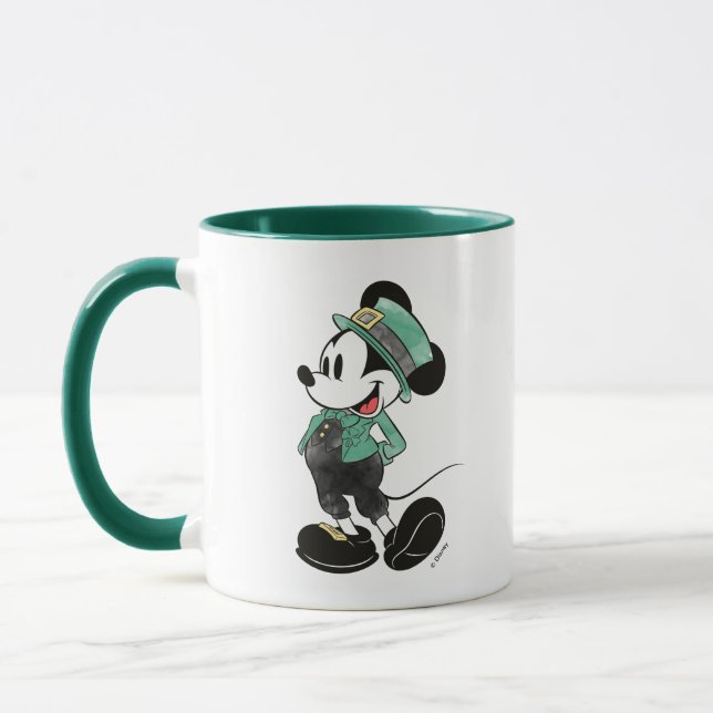 Mickey Mouse | Watercolor St. Patrick's Day Mug (Left)