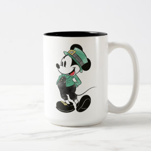 Mickey Mouse Watercolor St. Patrick's Day Two-Tone Coffee Mug