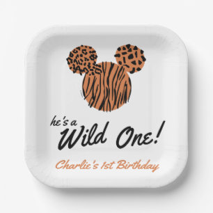 Mickey Mouse Wild One 1st Birthday Paper Plate