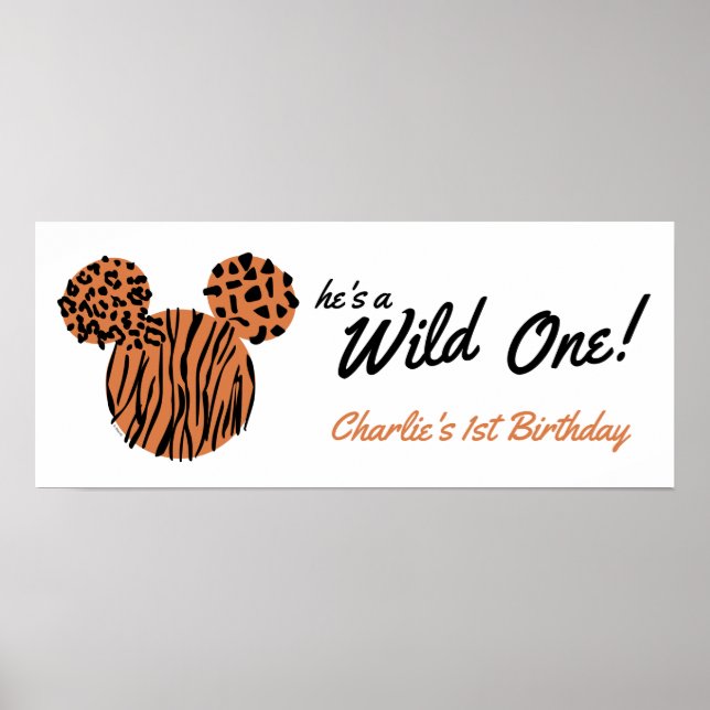 Mickey Mouse | Wild One 1st Birthday Poster (Front)
