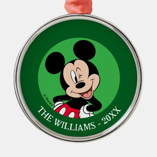 Mickey Mouse Wink Metal Ornament (Front)