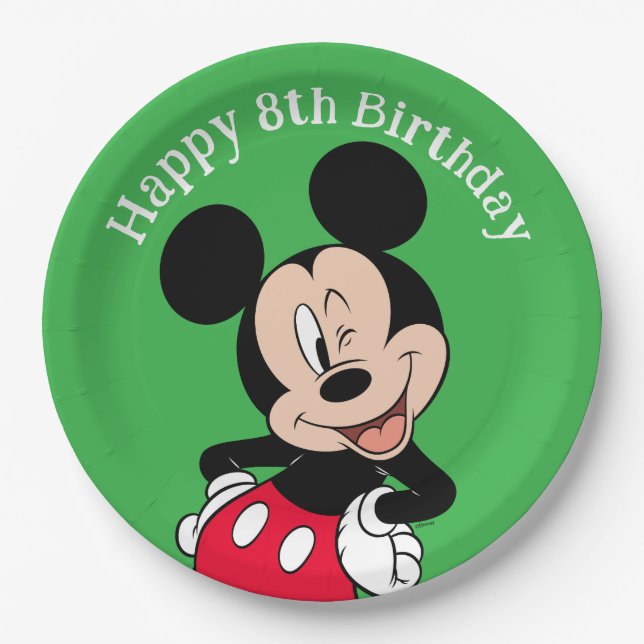 Mickey Mouse Wink Paper Plate (Front)