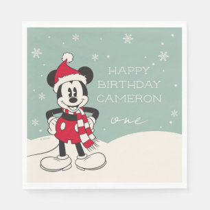 Mickey Mouse Winter Onederland 1st Birthday Napkin