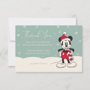 Mickey Mouse Winter Onederland Birthday Thank You Card