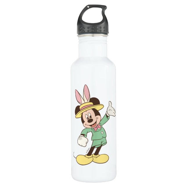 Mickey Mouse with Easter Bunny Ears 710 Ml Water Bottle (Front)
