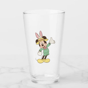Mickey Mouse with Easter Bunny Ears Glass