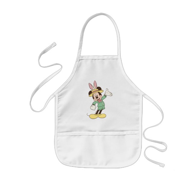 Mickey Mouse with Easter Bunny Ears Kids Apron (Front)
