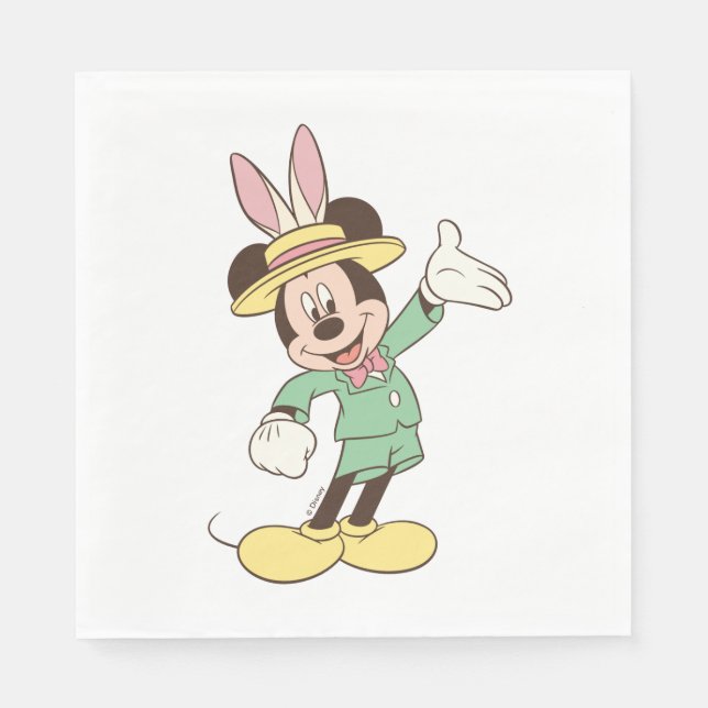Mickey Mouse with Easter Bunny Ears Napkin (Front)