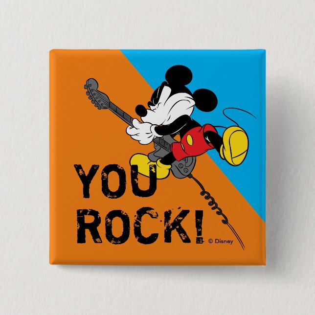 Mickey Mouse | You Rock, Dad! 2 Inch Square Button (Front)