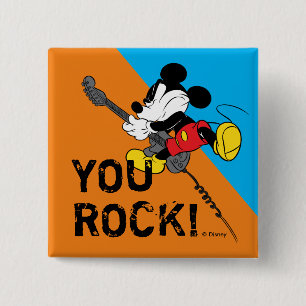 Mickey Mouse   You Rock, Dad! 2 Inch Square Button