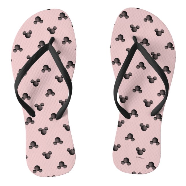 Mickey Pink Icon Pattern Flip Flops (Footbed)
