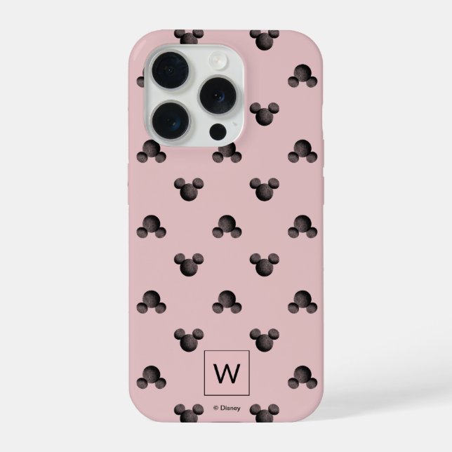 Mickey Pink Icon Pattern - Monogram iPhone Case (Back)