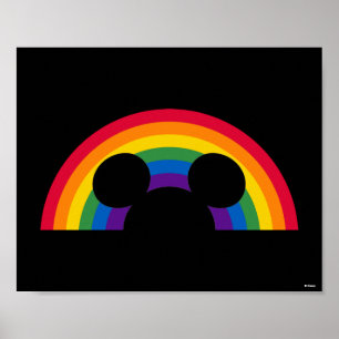 Mickey Rainbow Cutout Poster