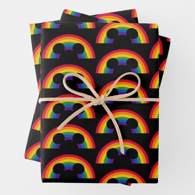 Mickey Rainbow Cutout Wrapping Paper Sheet (In situ)