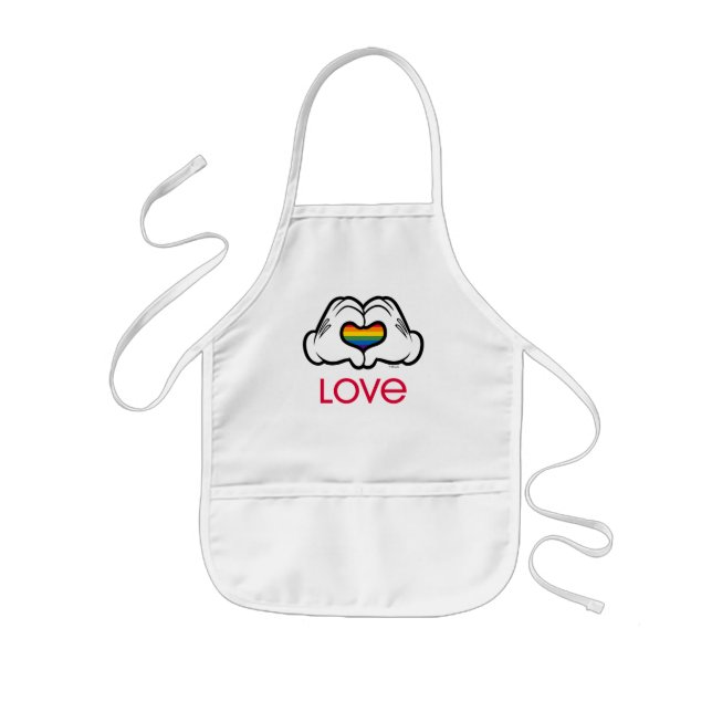 Mickey Rainbow Love Kids Apron (Front)