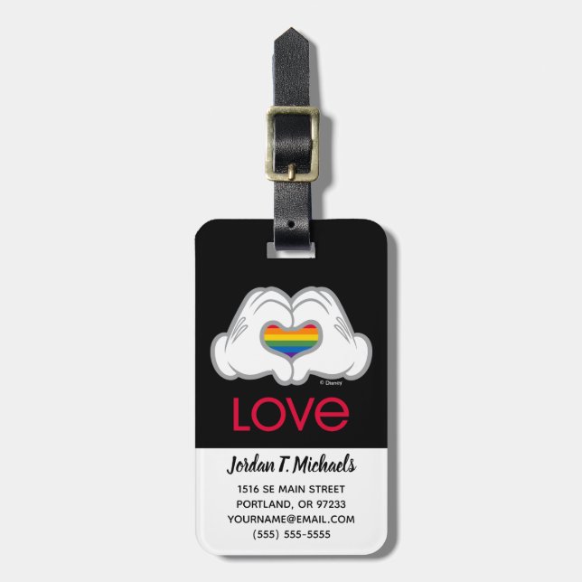 Mickey Rainbow Love Luggage Tag (Front Vertical)