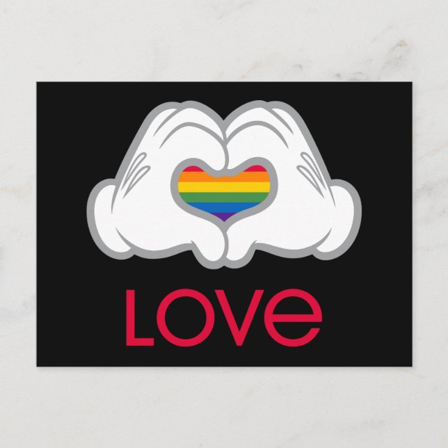 Mickey Rainbow Love Postcard (Front)