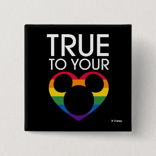 Mickey   True to Your Heart 2 Inch Square Button