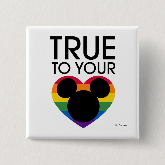Mickey | True to Your Heart 2 Inch Square Button (Front)