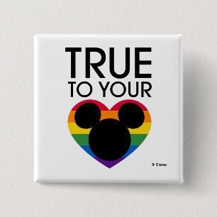 Mickey   True to Your Heart 2 Inch Square Button