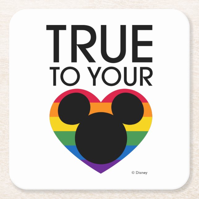 Mickey | True to Your Heart Square Paper Coaster (Front)