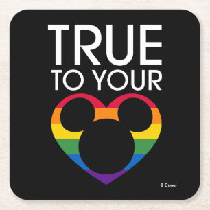 Mickey   True to Your Heart Square Paper Coaster