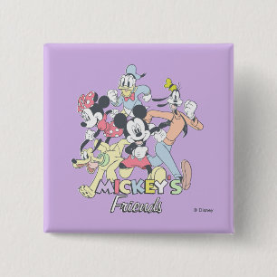 Mickey's Friends 2 Inch Square Button