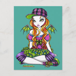 "Micky" Punky Rainbow Fairy Art Postcard