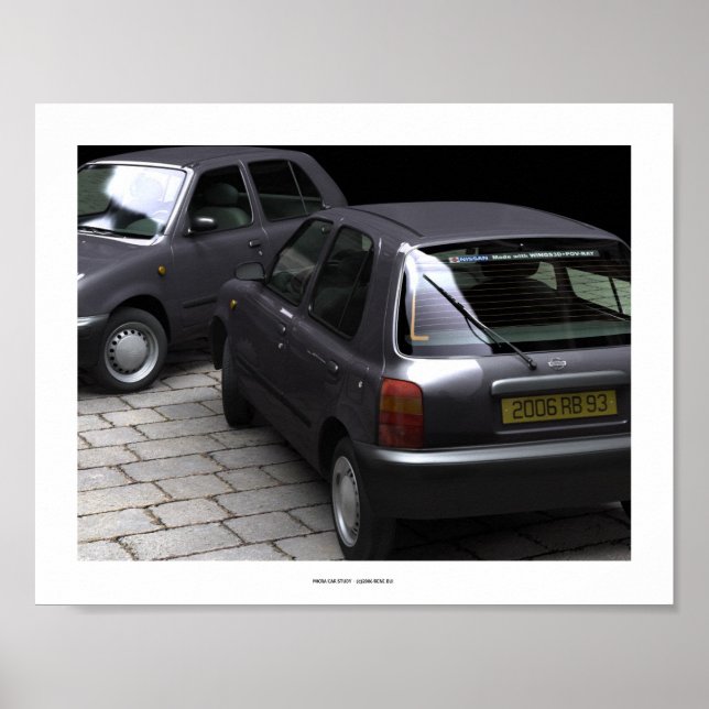 MICRA CAR STUDY 1 Computer Art Poster (Front)